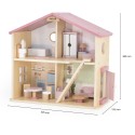 VIGA PolarB Veľký Drevený Domček pre Bábiky 17 Dielov