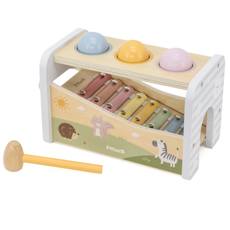 VIGA PolarB Drevená Zatĺkačka + Cimbal Xylofón 2v1