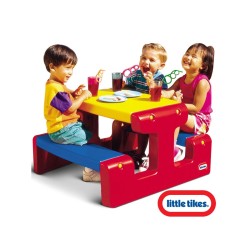 Little Tikes piknikový stôl červeno-žlto-modrý