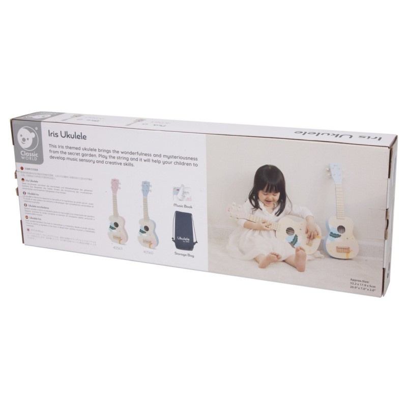 CLASSIC WORLD Drevená Ukulele Gitara pre Deti Modrá