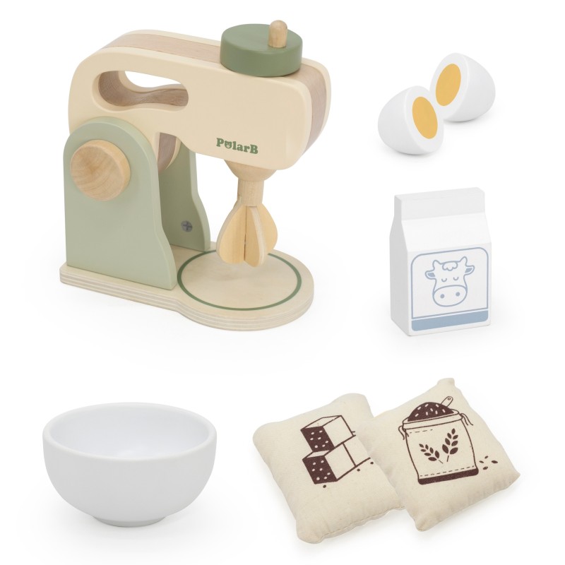 VIGA PolarB Drevený Kuchynský Mixér s Príslušenstvom