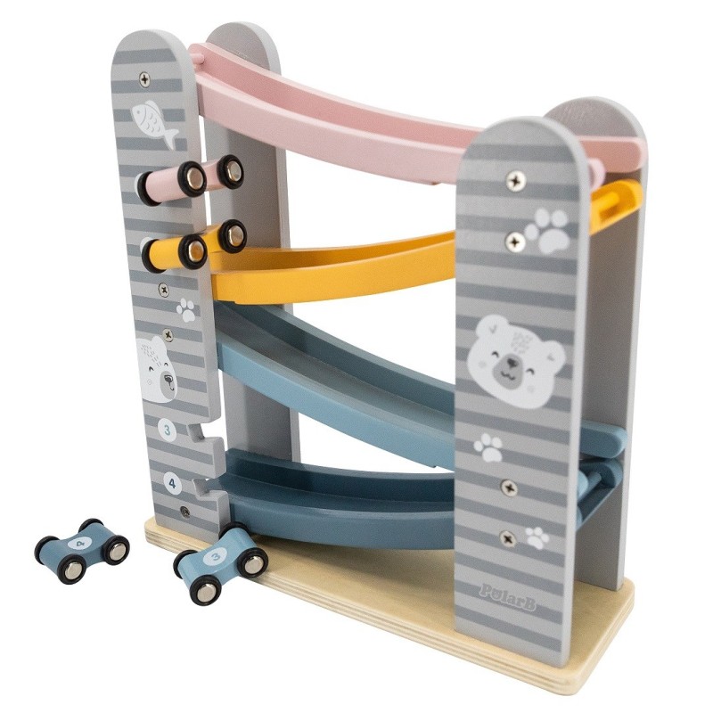 Farebná Drevená Dráha s Autíčkami VIGA PolarB