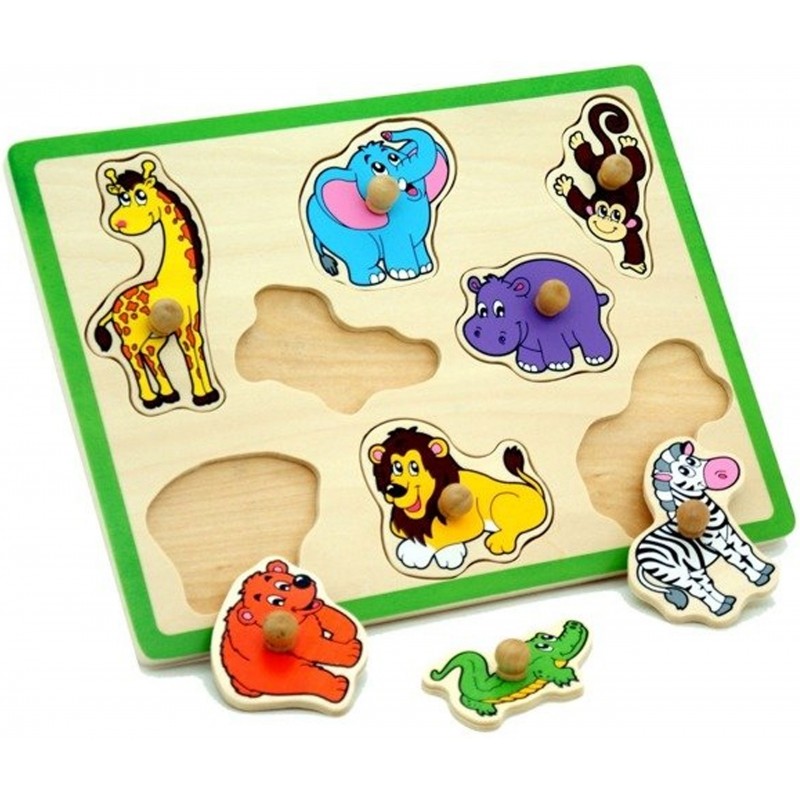 Drevené puzzle zvierat ZOO puzzle Viga Toys