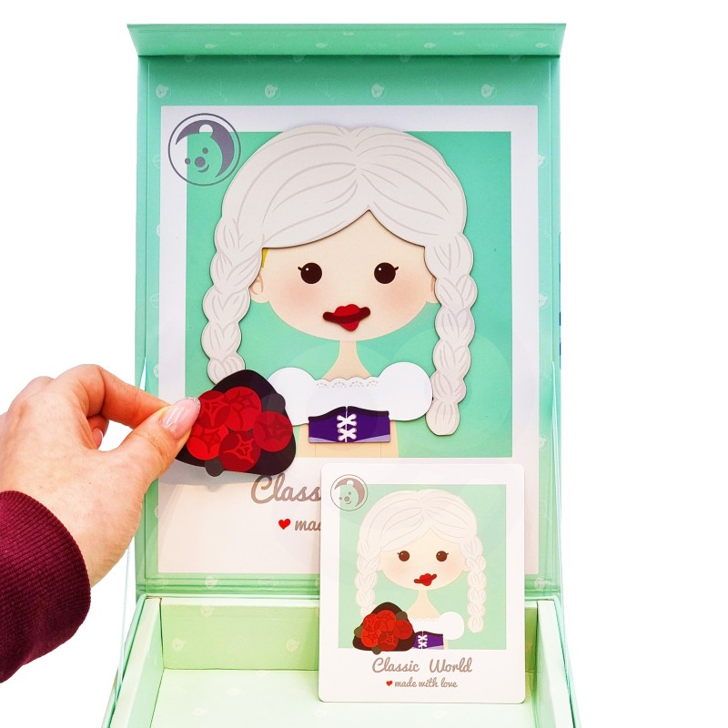 CLASSIC WORLD Magnetické Puzzle na Obliekanie - Dievča 44 Dielov