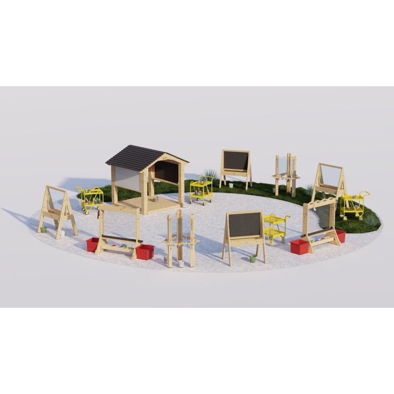 CLASSIC WORLD Obojstranná Tabuľa na Maľovanie s Vodnou Pumpou