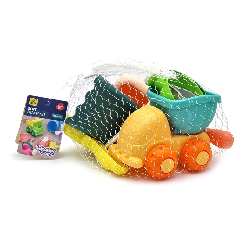 WOOPIE Farebná sada hračiek do piesku s autíčkom 10 dielov