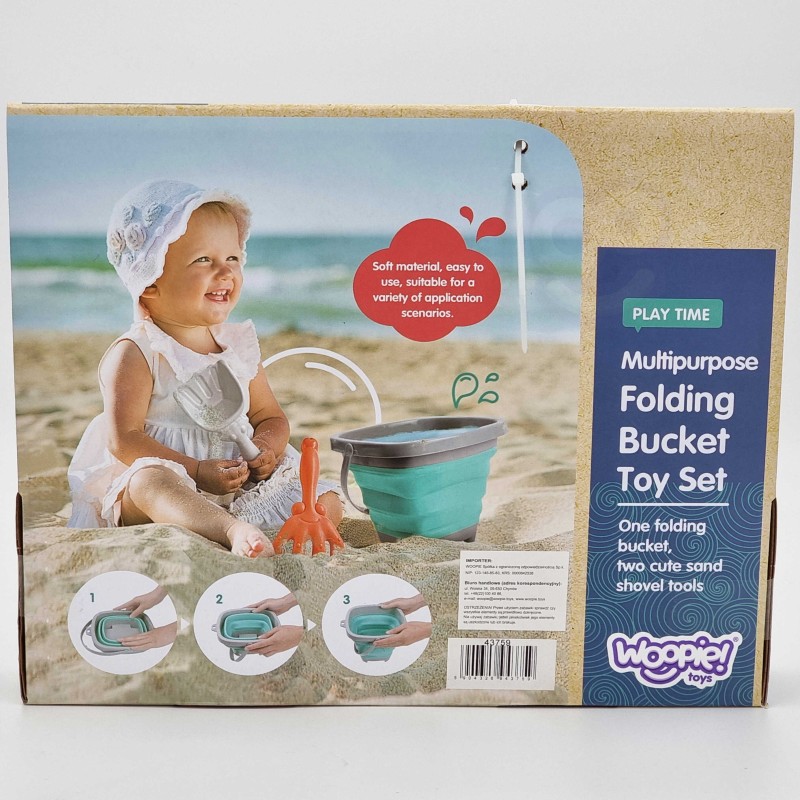 WOOPIE Modré Silikónové Vedro + Hrabličky a Lopatka