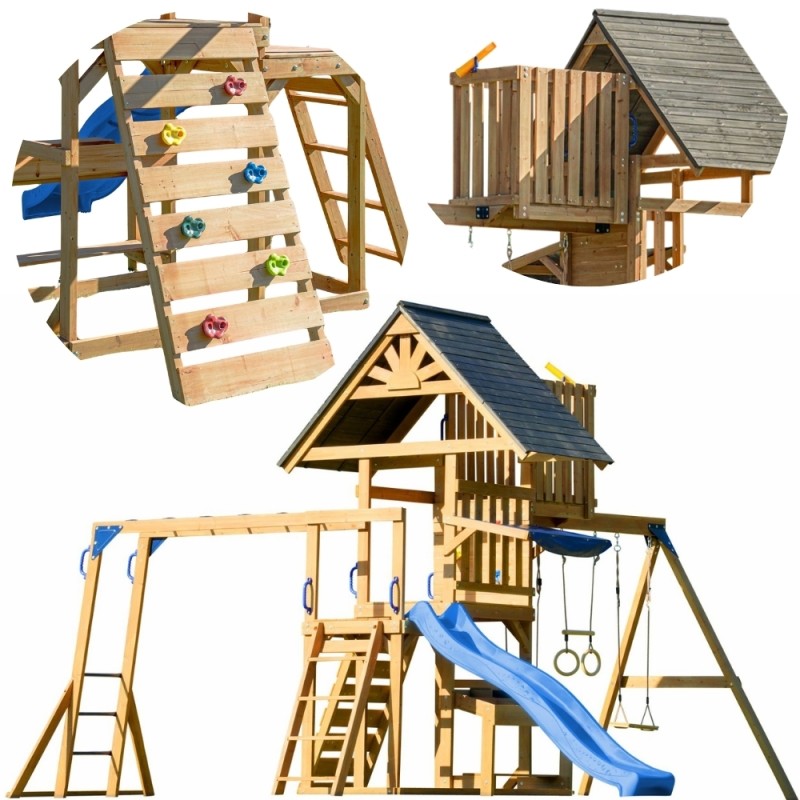 AXI Mitch - Veľké Detské Ihrisko so Šmikľavkou, Lezeckou Stenou a Vežou