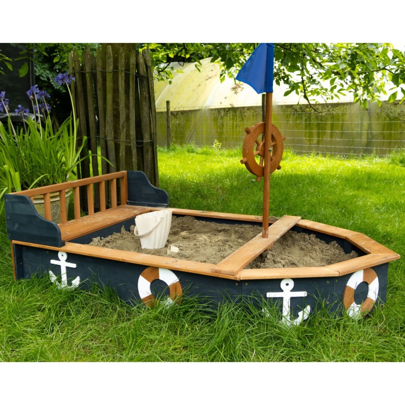 AXI Drevené pieskovisko Pirátska loď Doris – Úložný priestor 153cm