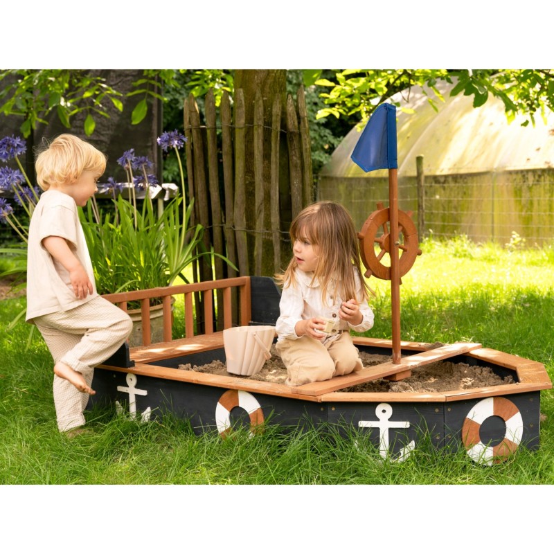 AXI Drevené pieskovisko Pirátska loď Doris – Úložný priestor 153cm