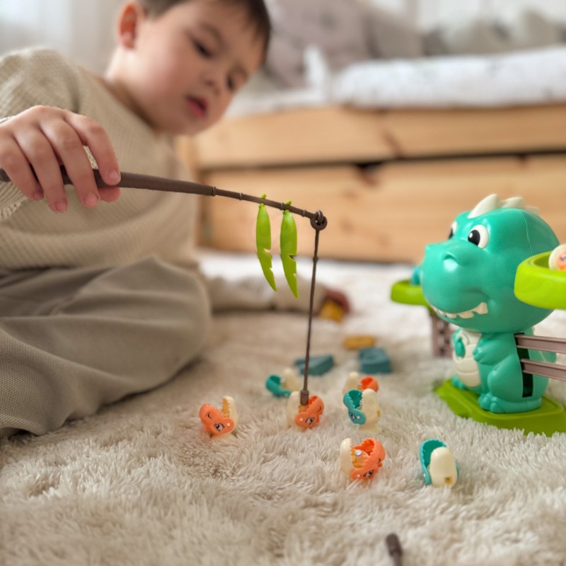 WOOPIE Waga Szalkowa Równoważnia Gra Łowienie Dinozaurów Rybek Nauka Liczydło