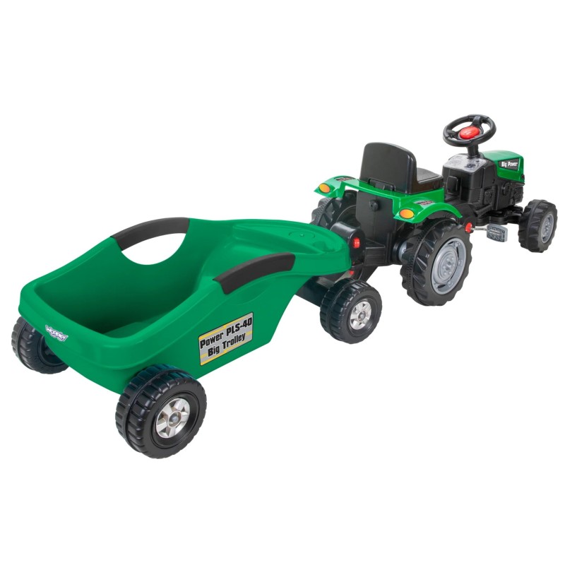 WOOPIE Traktor na Pedále Big PowerTrac + Vlečka XXL