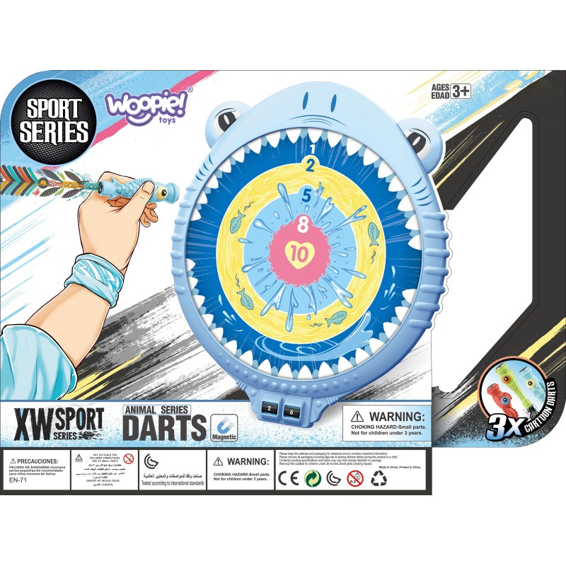 WOOPIE Magnetyczna Gra w Rzutki Bezpieczna Dart Tarcza Wesoły Rekinek