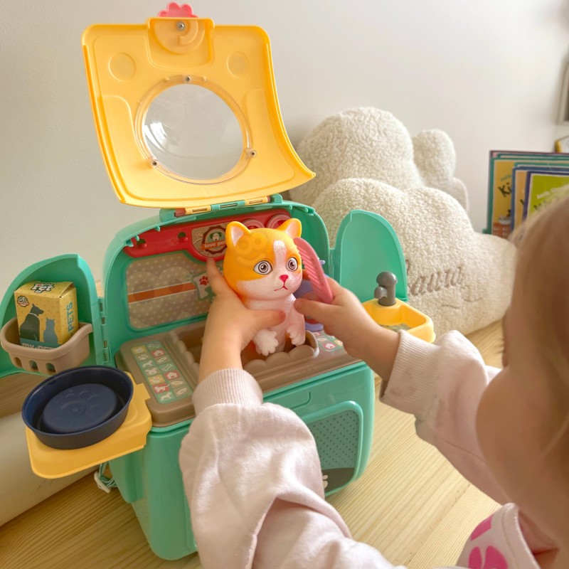 WOOPIE Kotek Przenośny Salon Piękności 2w1 w Plecaku Transporter