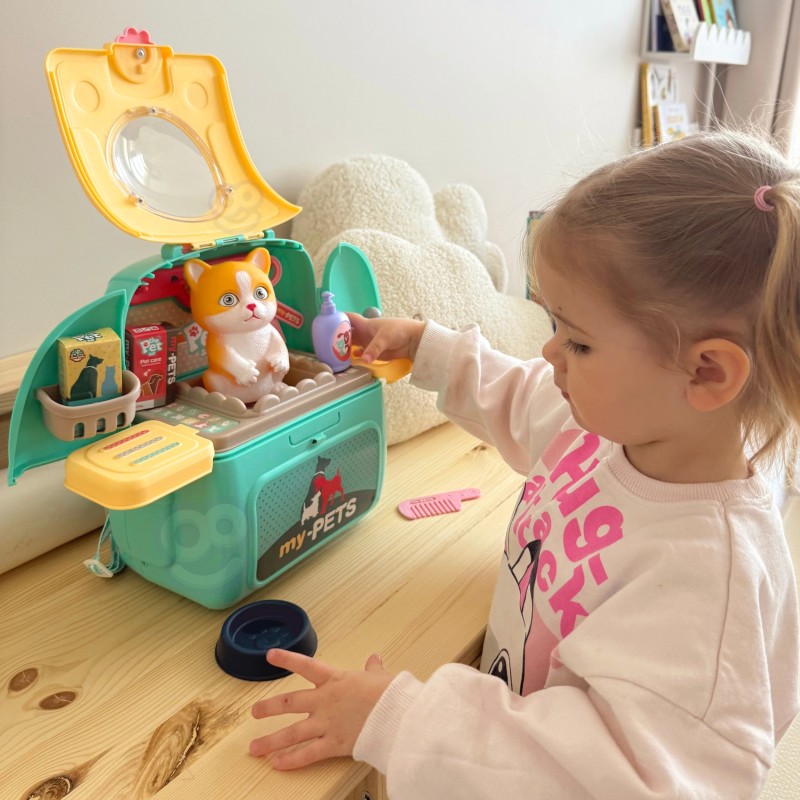 WOOPIE Kotek Przenośny Salon Piękności 2w1 w Plecaku Transporter