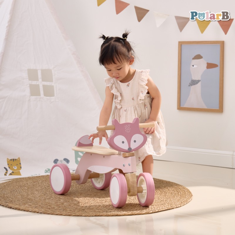 VIGA PolarB Drewniany Jeździk Lisek Miękkie Koła