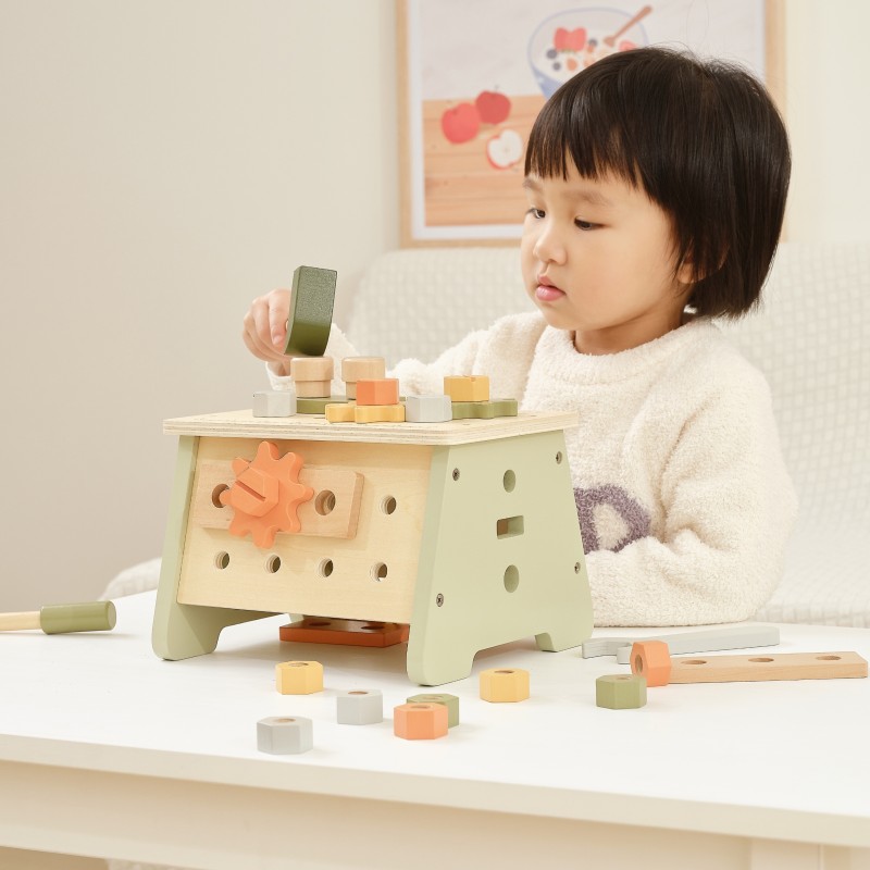 VIGA PolarB Drevená Mini Dielňa s Náradím 2v1