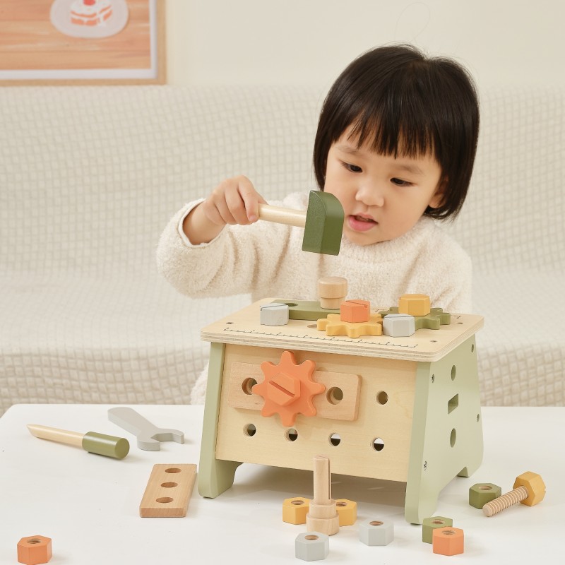 VIGA PolarB Drevená Mini Dielňa s Náradím 2v1