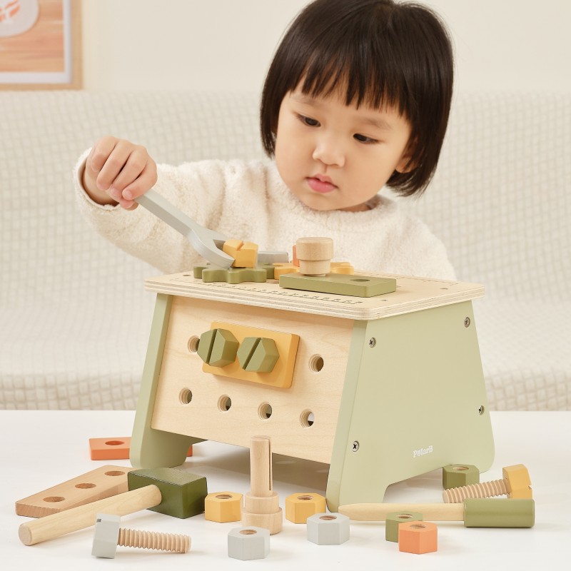 VIGA PolarB Drevená Mini Dielňa s Náradím 2v1