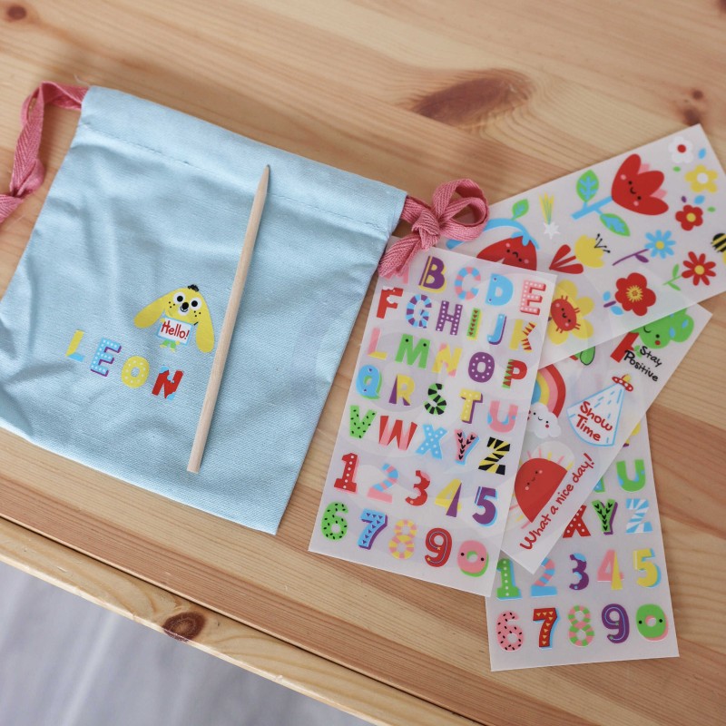 ZESTAW KREATYWNY ZRÓB TOREBKĘ DEKOROWANIE WORECZKA IMIĘ DZIECKA DIY WOOPIE