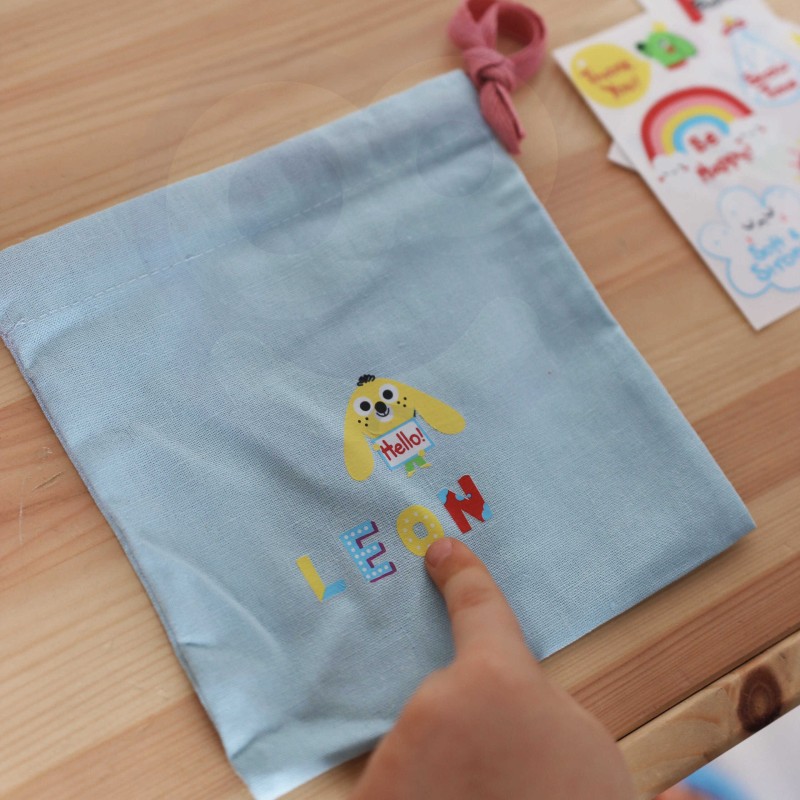 ZESTAW KREATYWNY ZRÓB TOREBKĘ DEKOROWANIE WORECZKA IMIĘ DZIECKA DIY WOOPIE