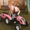 FALK Traktor Country Star Różowy na Pedały + Przyczepka i Klakson od 2 Lat.