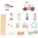 VIGA Drevená Nemocnica s Vozidlami a Figúrkami 15 Dielov