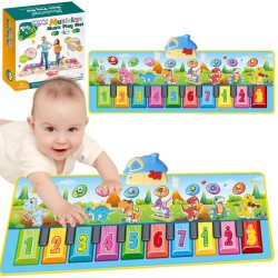 WOOPIE Hudobná Dino Podložka XXL 2v1 Piano 8 Melódii 110cm