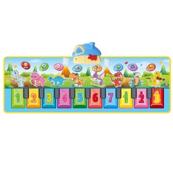 WOOPIE Hudobná Dino Podložka XXL 2v1 Piano 8 Melódii 110cm