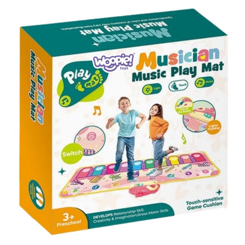 WOOPIE Hudobná Dino Podložka XXL 2v1 Piano 8 Melódii 110cm