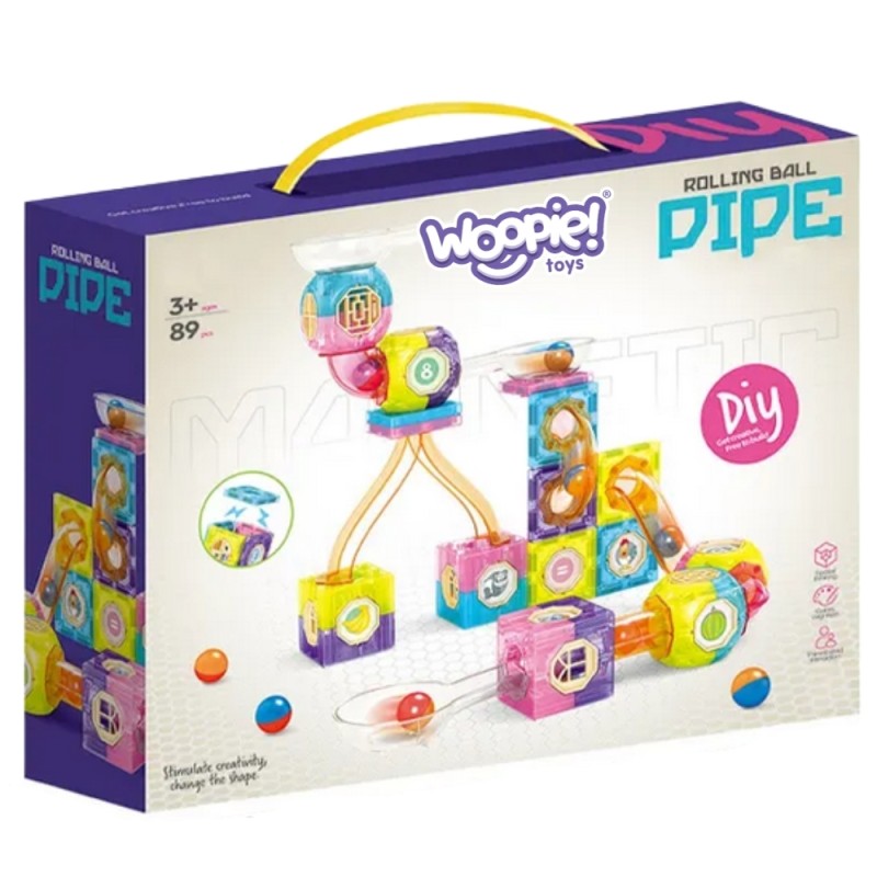 WOOPIE Magnetická Stavebnica - Guličková Dráha 89 ks.