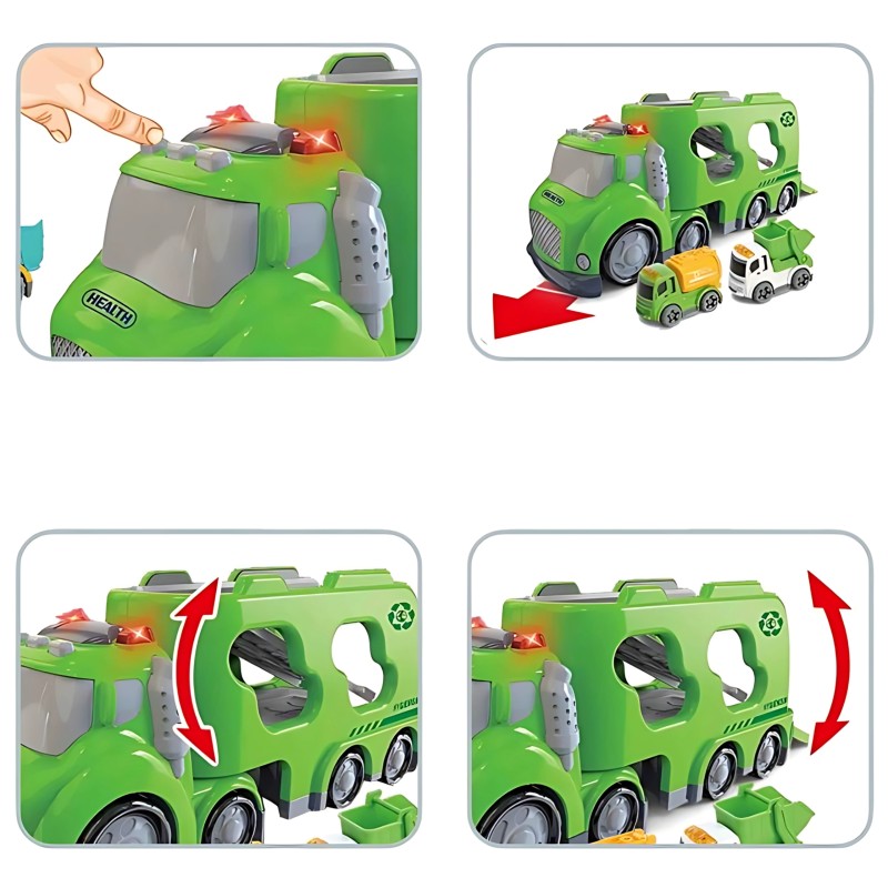 WOOPIE Veľká Zelená Odťahovka s Vozidlami City Truck