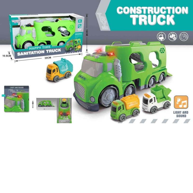 WOOPIE Veľká Zelená Odťahovka s Vozidlami City Truck