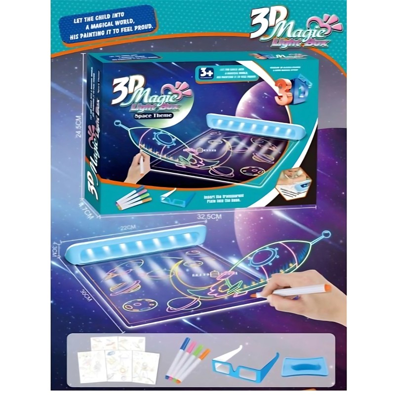 WOOPIE Magnetická 3D LED Tabuľa na Kreslenie