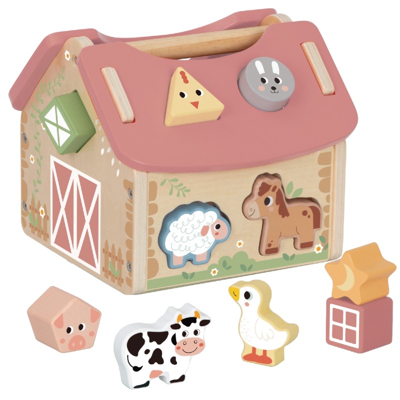 WOOPIE GREEN Drevená Farma na Triedenie Farieb a Tvarov