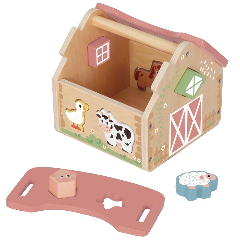 WOOPIE GREEN Drevená Farma na Triedenie Farieb a Tvarov