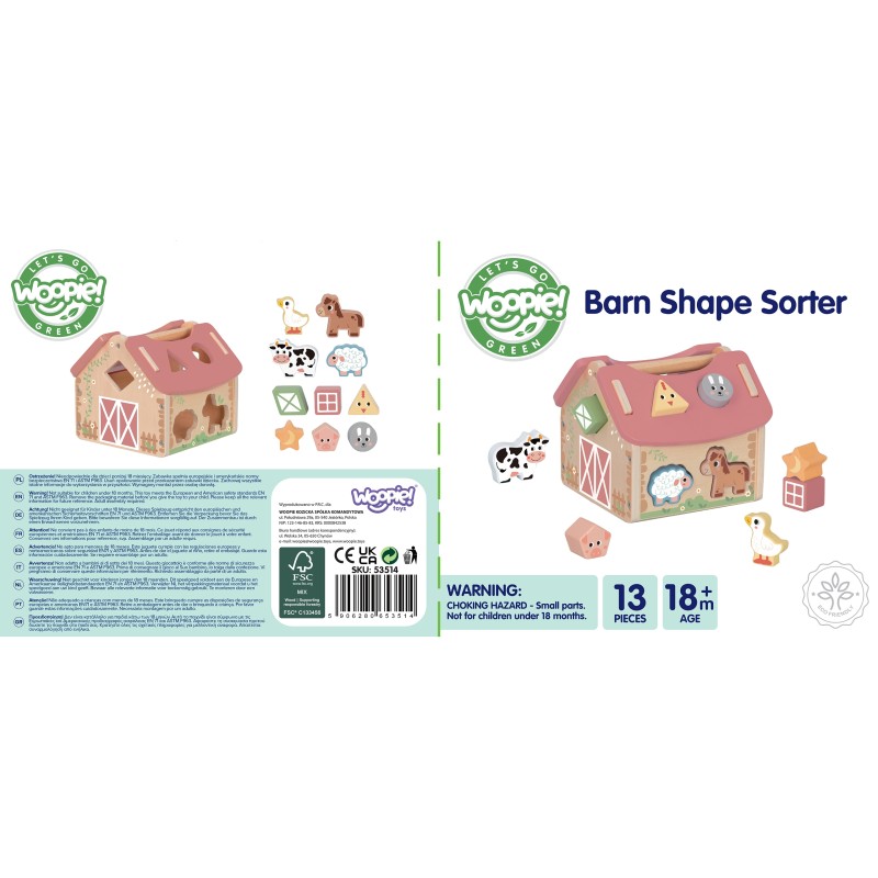 WOOPIE GREEN Drevená Farma na Triedenie Farieb a Tvarov