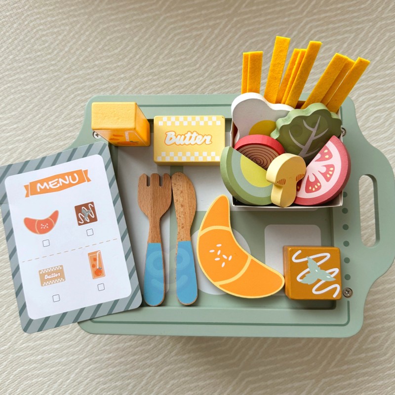 WOOPIE GREEN Pastelová Raňajková Súprava s Podnosom