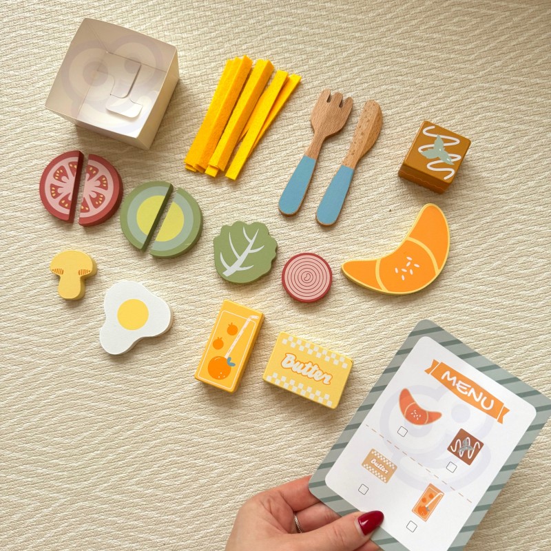 WOOPIE GREEN Pastelová Raňajková Súprava s Podnosom