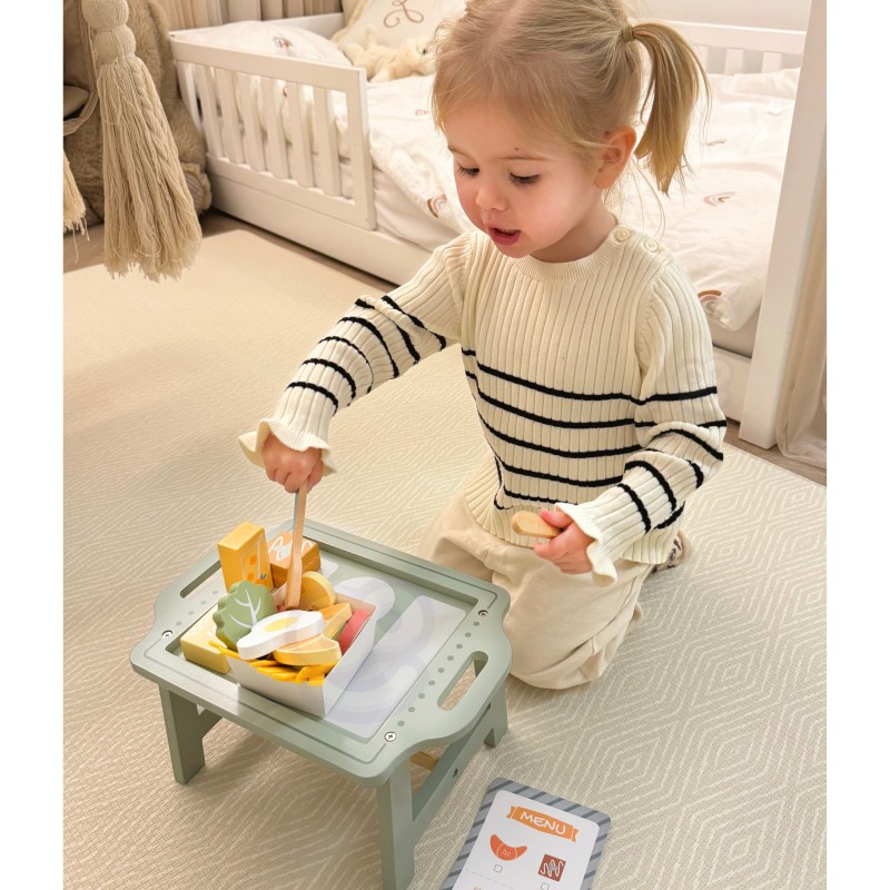 WOOPIE GREEN Pastelová Raňajková Súprava s Podnosom