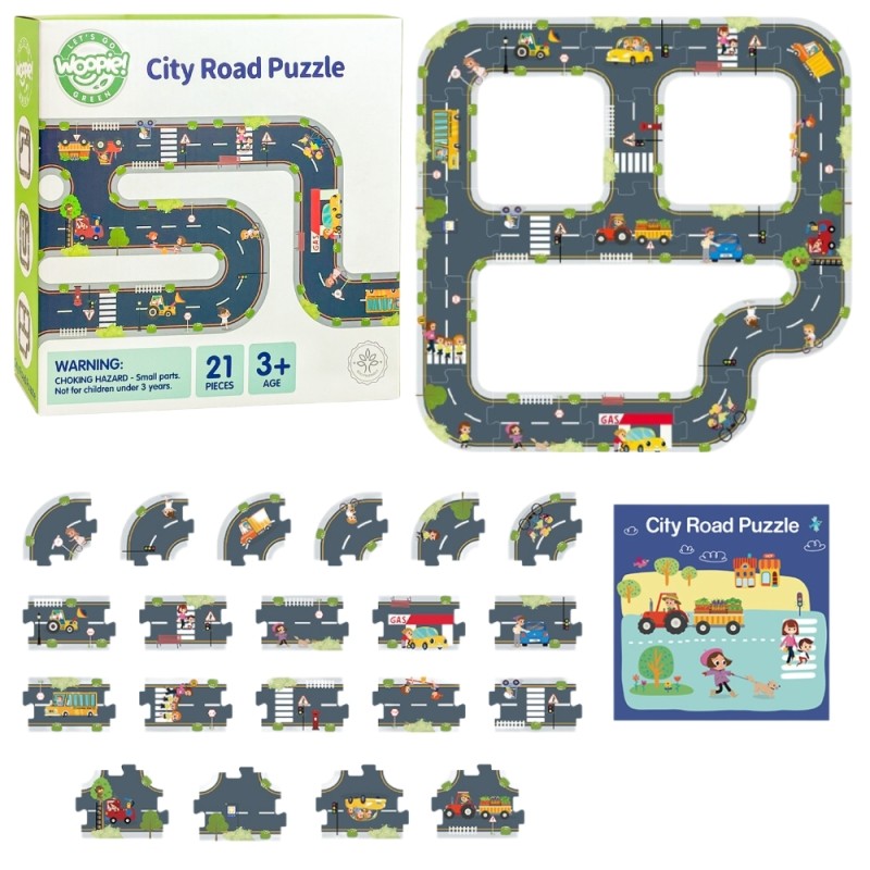 WOOPIE GREEN Puzzle Maketa Cesty 21 ks. Certifikát FSC