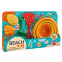 WOOPIE Zestaw Do Zabawy w Piasku Tropikalne Owoce Składane Wiaderko z Grabkami Łopatką Foremkami