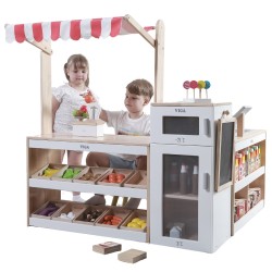 VIGA Drevený Predajný Stánok - Supermarket XXL