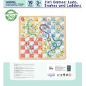 WOOPIE GREEN Gry Planszowe Logiczne 2w1 Ludo Chińczyk + Węże i Drabiny