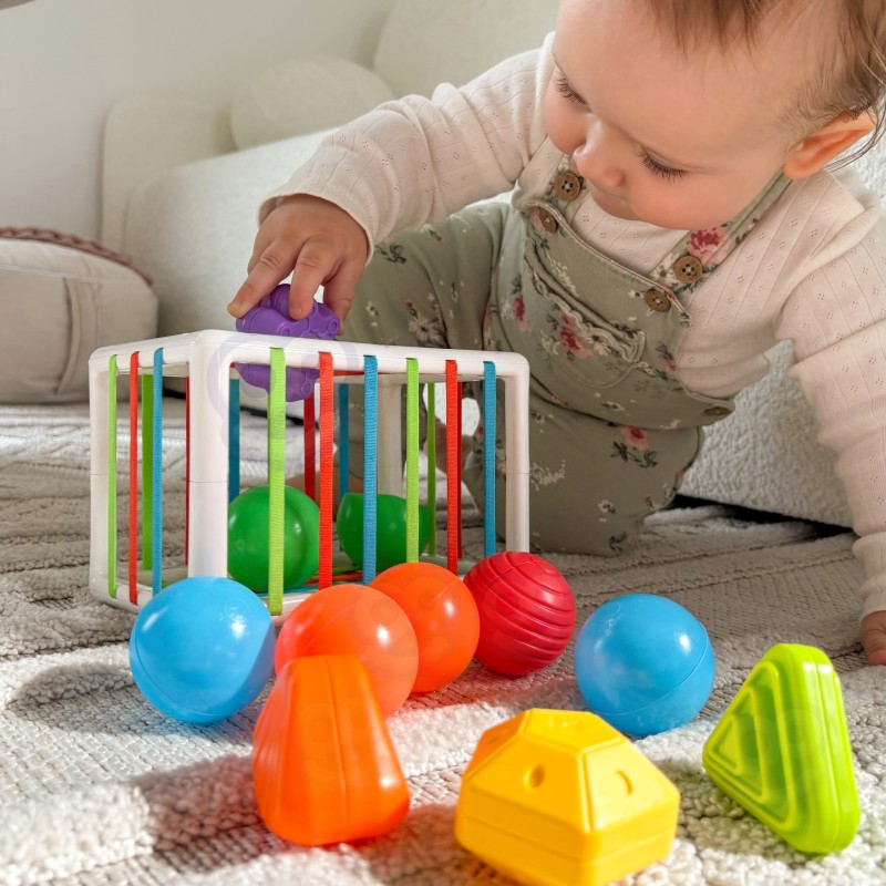 WOOPIE BABY Elastyczna Kostka Sensoryczna Sorter dla Dzieci Kolorowe Kształty 13 el.