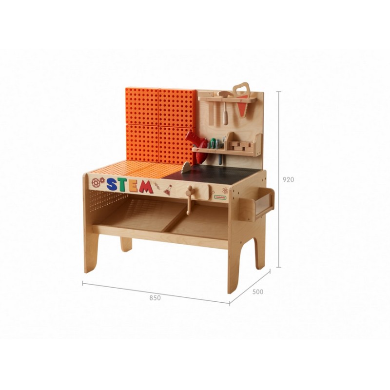 MASTERKIDZ Drevená Dielňa XXL Montessori STEM s Náradím