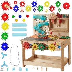 MASTERKIDZ Drevená Dielňa Montessori STEM s Náradím a Príslušenstvom