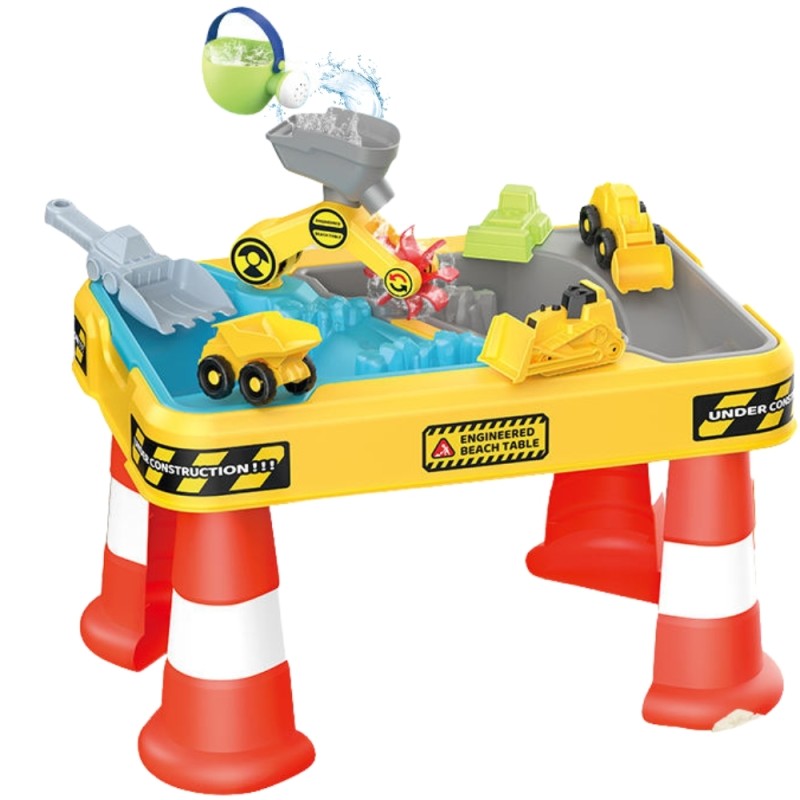 WOOPIE Vodný Stolík a Pieskovisko 2v1 + 4 Stavebné Vozidlá