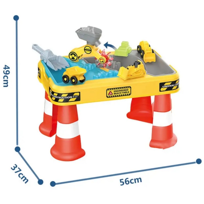 WOOPIE Vodný Stolík a Pieskovisko 2v1 + 4 Stavebné Vozidlá