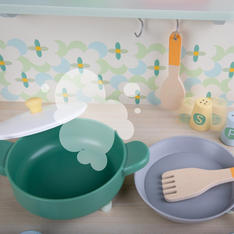 CLASSIC WORLD Drevená Kuchyňa XXL s Práčkou a Príslušenstvom